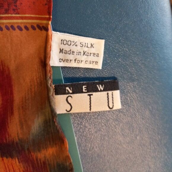 New York Studio Silk Floral Squares Scarf Cottagecore Grandmacore - Picture 6 of 8